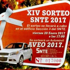 SECCIÓN 3 DEL SNTE  LLEVARÁ A CABO EL 14VO SORTEO  2017