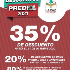 Últimos días para aprovechar el 35% de descuento en Predial 2020 y 2021