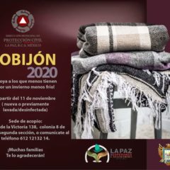 Invita Protección Civil Municipal a su colecta “Cobijón 2020”