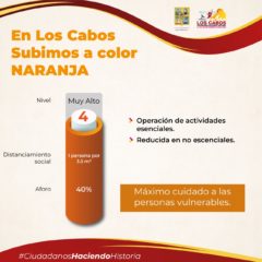 Los Cabos retrocede a color naranja en el semáforo COVID-19