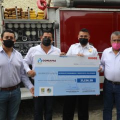 Gracias al pago mensual que realizan usuarios del Oomsapas Los Cabos, ya fue entregado un recurso económico a Bomberos y Cruz Roja