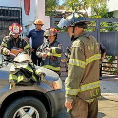 Atiende personal del Oomsapas, Protección Civil y Bomberos reporte de acumulamiento de gasolina en red de alcantarillado en CSL