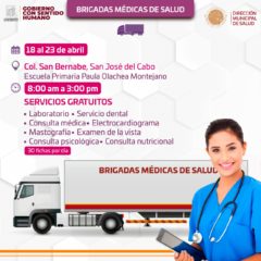 ¡Entérate! Las Brigadas Médicas de Salud estarán del 18 al 23 de abril en San Bernabé