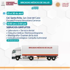 Del 25 al 30 de abril, la unidad móvil de las Brigadas Médicas de Salud se encontrará en Santa Anita en SJC 