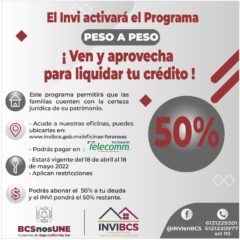 Inicia INVI programa de 50% de descuento sobre adeudos en “Peso a peso”