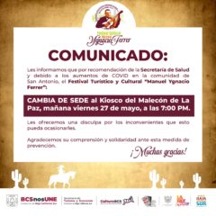 FESTIVAL CULTURAL MANUEL YGNACIO FERRER CAMBIA DE SEDE AL KIOSCO DEL MALECÓN DE LA PAZ