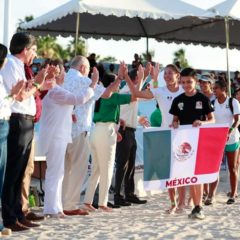 GOBERNADOR INAUGURA TORNEO INTERNACIONAL DE VOLEIBOL DE PLAYA NORCECA LA PAZ 2022