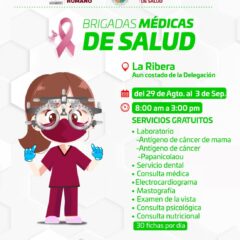 La delegación de La Ribera será la sede de las Brigadas Médicas de Salud del 29 de agosto al 03 de septiembre