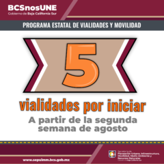 Gobierno realizará cinco obras más en vialidades