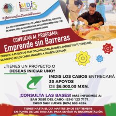 IMDIS Los Cabos convoca al programa “Emprende sin Barreras”