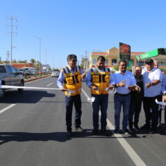 Compromiso cumplido; entrega alcalde Oscar Leggs Castro obra de reencarpetado del bulevar Miguel Hidalgo en CSL