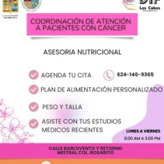 DIF Los Cabos pone asesorías nutricionales a disposición de pacientes con cáncer o en remisión