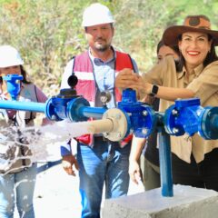 Inaugura Milena Quiroga nuevo pozo de agua en El Triunfo