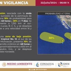 Protección Civil de Los Cabos monitorea sistema de Baja Presión