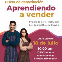 Invita Gobierno Municipal a curso gratuito “Aprendiendo a Vender”