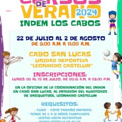 INDEM LOS CABOS INVITA A LOS NIÑOS A PARTICIPAR EN LOS CURSOS DE VERANO 2024