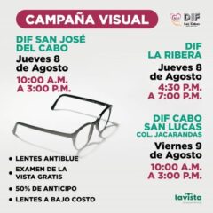 REALIZARÁ SISTEMA DIF MUNICIPAL JORNADA VISUAL EN CABO SAN LUCAS