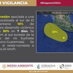 PROTECCIÓN CIVIL DE LOS CABOS MANTIENE VIGILANCIA PERMANENTE A SISTEMA DE BAJA PRESIÓN EN EL PACIFICO