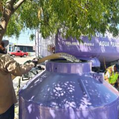 Se han instalado 12 tinacos de la línea púrpura para evitar el consumo de agua potable en el riego de plantas