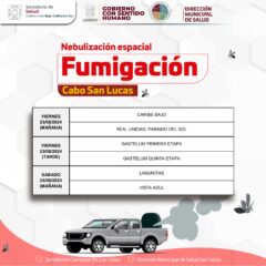 INICIA LA DIRECCIÓN MUNICIPAL DE SALUD DE LOS CABOS CON INTENSA CAMPAÑA DE NEBULIZACION