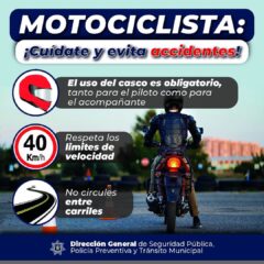 En Los Cabos emite Seguridad Pública recomendaciones para conducir motocicletas de forma segura