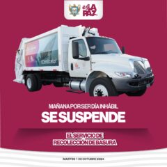 Anuncian suspensión del servicio de recolección de basura el martes 1 de octubre