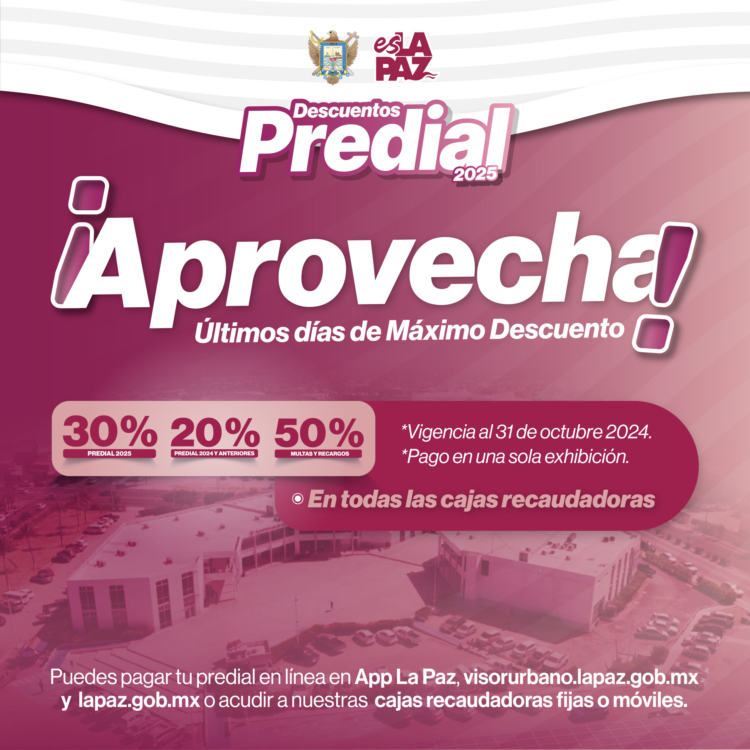 Aprovecha los últimos días del 30% de descuento en el pago del predial 2025