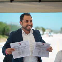 Reconoce alcalde Christian Agúndez Gómez esfuerzo que realiza el FOIS con la entrega de 2 obras de pavimentación en Los Cabos